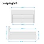 Boxspringbett Ledmore inklusive Topper - Webstoff - Beige - 160 x 200cm