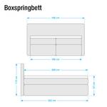 Boxspring Ledmore inclusief topper geweven stof - Mokkakleurig - 160 x 200cm