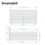 Boxspringbett Ledmore inklusive Topper Webstoff - Lichtgrau - 180 x 200cm