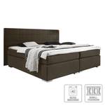 Lit capitonné Ledmore Avec surmatelas - Tissu - Mocca - 180 x 200cm