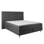 Lit boxspring Lexington Surmatelas inclus - Tissu structuré gris - 180 x 200cm