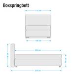 Boxspringbett Lifford Strukturstoff - Anthrazit - 100 x 200cm - Bonellfederkernmatratze - H2