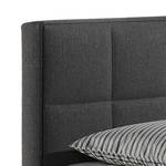 Letto boxspring Lifford Tessuto strutturato - Color antracite - 100 x 200cm - Materasso a molle Bonnell - H2