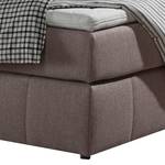 Letto boxspring Lifford Tessuto strutturato - Beige - 100 x 200cm - Materasso a molle Bonnell - H2