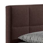 Letto boxspring Lifford Tessuto strutturato - Marrone - 100 x 200cm - Materasso a molle Bonnell - H2