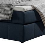 Boxspringbett Lifford Strukturstoff - Jeansblau - 100 x 200cm - Bonellfederkernmatratze - H2