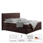 Boxspringbett Lifford Strukturstoff - Braun - 100 x 200cm - Kaltschaummatratze - H2