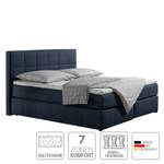 Boxspringbett Lifford Strukturstoff - Jeansblau - 100 x 200cm - Kaltschaummatratze - H2