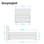 Boxspringbett Lifford Strukturstoff - Anthrazit - 100 x 200cm - Tonnentaschenfederkernmatratze - H2