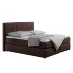 Boxspringbett Lifford Strukturstoff - Braun - 100 x 200cm - Tonnentaschenfederkernmatratze - H2