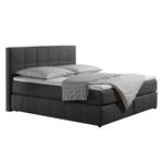 Boxspringbett Lifford Strukturstoff - Anthrazit - 100 x 200cm - Bonellfederkernmatratze - H3