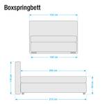 Boxspringbed Lifford structuurstof - Antraciet - 140 x 200cm - Koudschuimmatras - H2 zacht