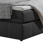 Boxspringbett Lifford Strukturstoff - Anthrazit - 140 x 200cm - Kaltschaummatratze - H2