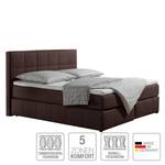 Boxspringbed Lifford structuurstof - Bruin - 140 x 200cm - Ton-pocketveringmatras - H2 zacht