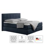 Boxspringbed Lifford structuurstof - Jeansblauw - 140 x 200cm - Ton-pocketveringmatras - H3 medium