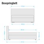 Boxspringbed Lifford structuurstof - Antraciet - 160 x 200cm - Bonell-binnenveringmatras - H2 zacht