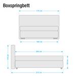 Boxspringbett Lifford Strukturstoff - Beige - 160 x 200cm - Bonellfederkernmatratze - H2