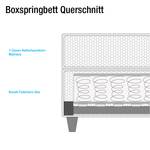 Boxspringbed Lifford structuurstof - Beige - 160 x 200cm - Koudschuimmatras - H3 medium