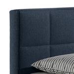 Letto boxspring Lifford Tessuto strutturato - Blu jeans - 160 x 200cm - Materasso in schiuma a freddo - H3