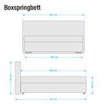 Boxspringbed Lifford structuurstof - Antraciet - 180 x 200cm - Bonell-binnenveringmatras - H2 zacht