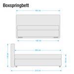 Boxspringbed Lifford structuurstof - Bruin - 180 x 200cm - Bonell-binnenveringmatras - H2 zacht