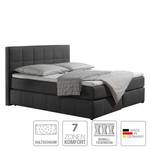 Letto boxspring Lifford Tessuto strutturato - Color antracite - 180 x 200cm - Materasso in schiuma a freddo - H3