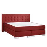 Lit boxspring Loimaa Tissu - Rouge - 140 x 200cm