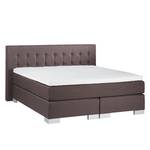 Letto boxspring Loimaa Tessuto - Noce di cocco Marrone - 140 x 200cm