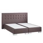 Letto boxspring Loimaa Tessuto - Noce di cocco Marrone - 140 x 200cm