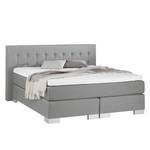 Letto boxspring Loimaa Tessuto - platino - 160 x 200cm