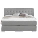 Boxspring Loimaa geweven stof - Platina - 180 x 200cm