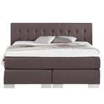 Letto boxspring Loimaa Tessuto - Noce di cocco Marrone - 180 x 200cm