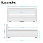 Boxspring Loimaa Geweven stof - Rood - 160 x 200cm