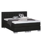 Boxspringbett Loimaa Webstoff - Schwarz - 180 x 200cm