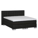 Boxspring Loimaa Geweven stof - Zwart - 180 x 200cm