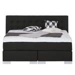 Lit boxspring Loimaa Tissu - Noir - 140 x 200cm