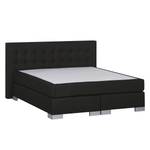 Boxspringbett Loimaa Webstoff - Schwarz - 200 x 200cm