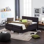 Lit boxspring Louisa II Avec surmatelas - Anthracite - 180 x 200cm - Matelas à ressorts bombés ensachés - Ressorts bombés ensachés