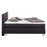 Lit boxspring Louisa II Avec surmatelas - Anthracite - 180 x 200cm - Matelas à ressorts bombés ensachés - Ressorts bombés ensachés