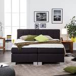 Lit boxspring Louisa II Avec surmatelas - Anthracite - 180 x 200cm - Matelas à ressorts bombés ensachés - Ressorts bombés ensachés