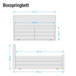 Boxspring Lulea donkergrijs geweven stof - Grijs