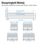 Boxspringbett Melody inklusive Topper - Strukturstoff - Braun - 140 x 200cm - Taschenfederkernmatratze - H2 - Ohne Topper