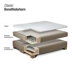 Boxspring Melody inclusief topper - structuurstof - Bruin - 100 x 200cm - Bonell-binnenveringmatras - H2 zacht - Koudschuimtopper