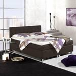 Boxspringbett Melody inklusive Topper - Strukturstoff - Anthrazit - 140 x 200cm - Tonnentaschenfederkernmatratze - H2 - Kaltschaumtopper