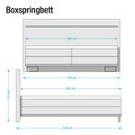 Boxspringbett Millenia inkl. Beleuchtung - Webstoff - Schlamm