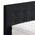 Lit boxspring Minette Imitation cuir - Noir - 100 x 200cm - Matelas à ressorts bombés ensachés - D2 souple