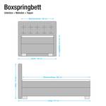 Boxspring Minette kunstleer - Wit - 100 x 200cm - Ton-pocketveringmatras - H2 zacht