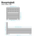 Lit boxspring Minette Imitation cuir - Ecru - 100 x 200cm - Matelas à ressorts bombés ensachés - D3 medium