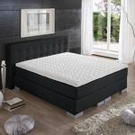 Boxspringbett Minette Kunstleder Schwarz - 100 x 200cm - Tonnentaschenfederkernmatratze - H3