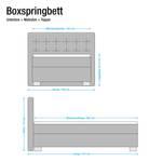 Boxspringbett Minette Kunstleder Kunstleder - Ecru - 120 x 200cm - Tonnentaschenfederkernmatratze - H2